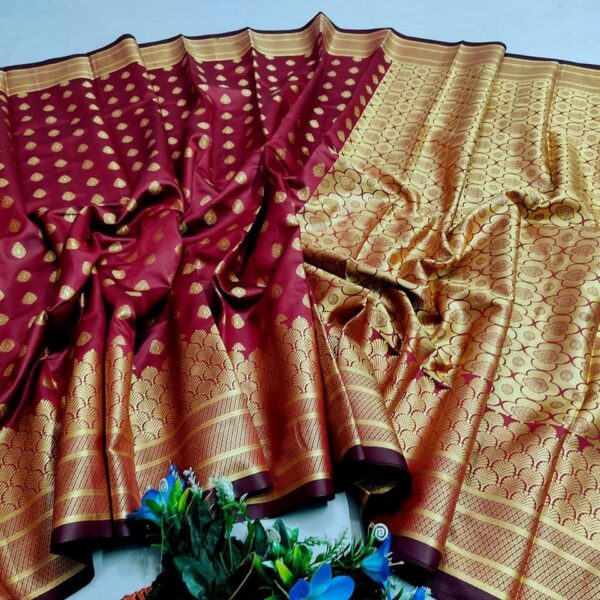 katan saree meroon