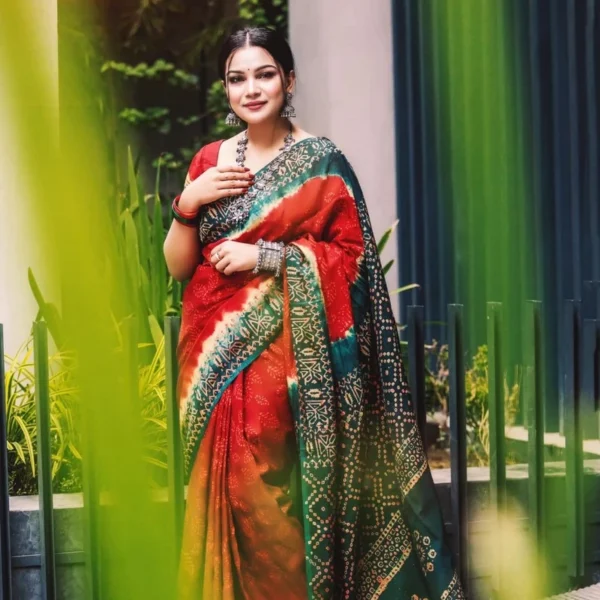 প্রিমিয়াম সেমি মসলিন শাড়ি - Image 2